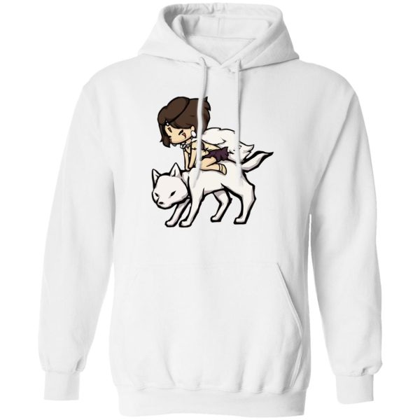 Princess Mononoke In Theaters - Princess Mononoke and the Wolf Chibi Hoodie-Apparel, Hoodie, princess mononoke, Princess Mononoke In Theaters