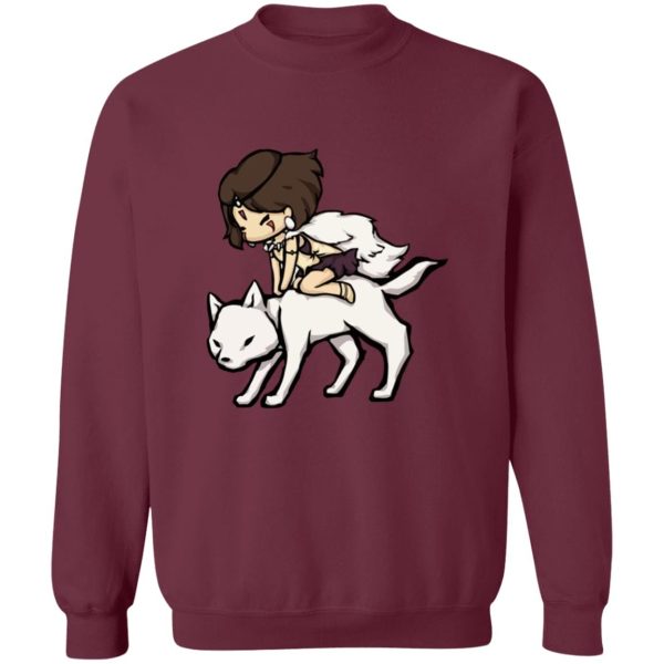 Studio Ghibli Films Princess Mononoke - Princess Mononoke and the Wolf Chibi Sweatshirt-Apparel, princess mononoke, Studio Ghibli Films Princess Mononoke, Sweatshirt