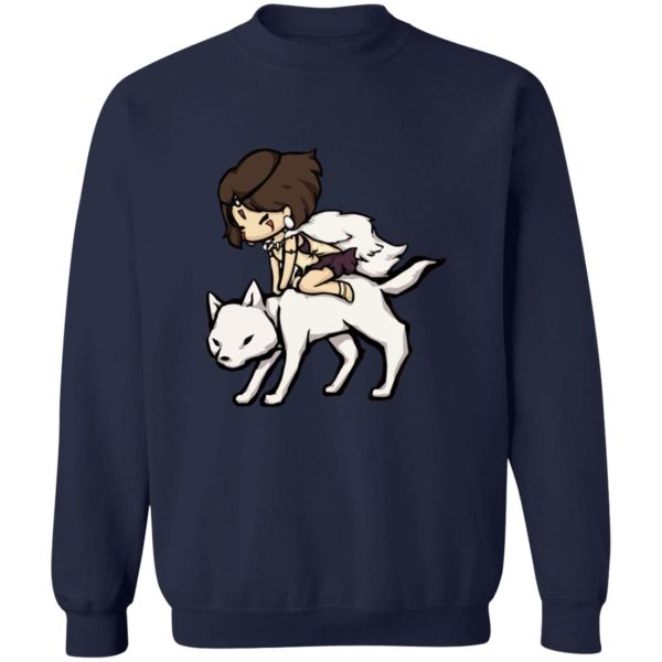 Studio Ghibli Films Princess Mononoke - Princess Mononoke and the Wolf Chibi Sweatshirt-Apparel, princess mononoke, Studio Ghibli Films Princess Mononoke, Sweatshirt