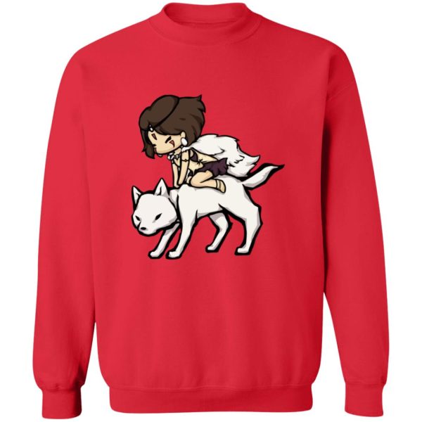 Studio Ghibli Films Princess Mononoke - Princess Mononoke and the Wolf Chibi Sweatshirt-Apparel, princess mononoke, Studio Ghibli Films Princess Mononoke, Sweatshirt