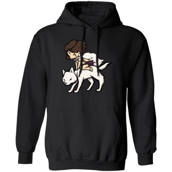 Princess Mononoke In Theaters - Princess Mononoke and the Wolf Chibi Hoodie-Apparel, Hoodie, princess mononoke, Princess Mononoke In Theaters