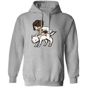 Princess Mononoke In Theaters - Princess Mononoke and the Wolf Chibi Hoodie-Apparel, Hoodie, princess mononoke, Princess Mononoke In Theaters