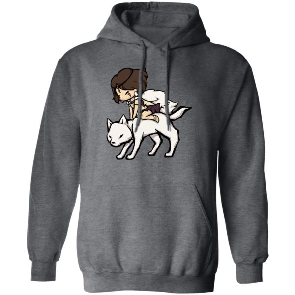 Princess Mononoke In Theaters - Princess Mononoke and the Wolf Chibi Hoodie-Apparel, Hoodie, princess mononoke, Princess Mononoke In Theaters