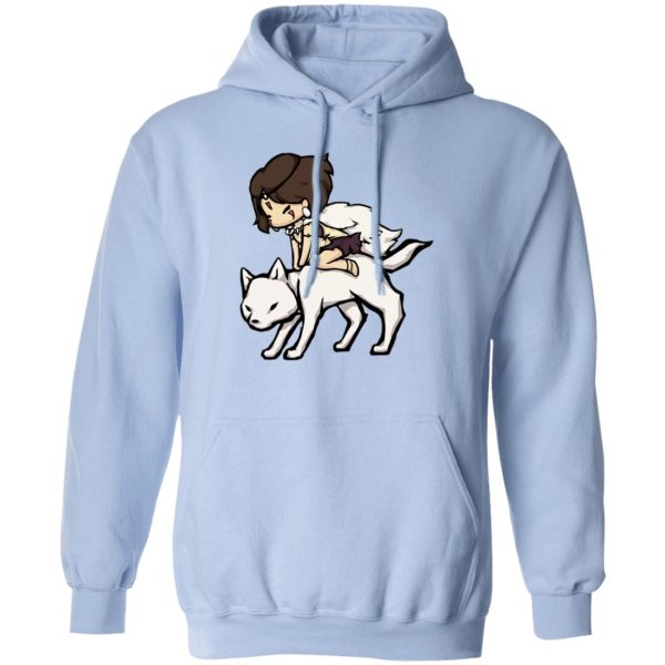 Princess Mononoke In Theaters - Princess Mononoke and the Wolf Chibi Hoodie-Apparel, Hoodie, princess mononoke, Princess Mononoke In Theaters