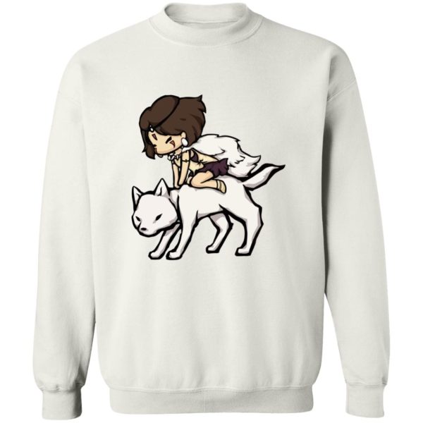 Studio Ghibli Films Princess Mononoke - Princess Mononoke and the Wolf Chibi Sweatshirt-Apparel, princess mononoke, Studio Ghibli Films Princess Mononoke, Sweatshirt