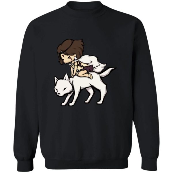 Studio Ghibli Films Princess Mononoke - Princess Mononoke and the Wolf Chibi Sweatshirt-Apparel, princess mononoke, Studio Ghibli Films Princess Mononoke, Sweatshirt