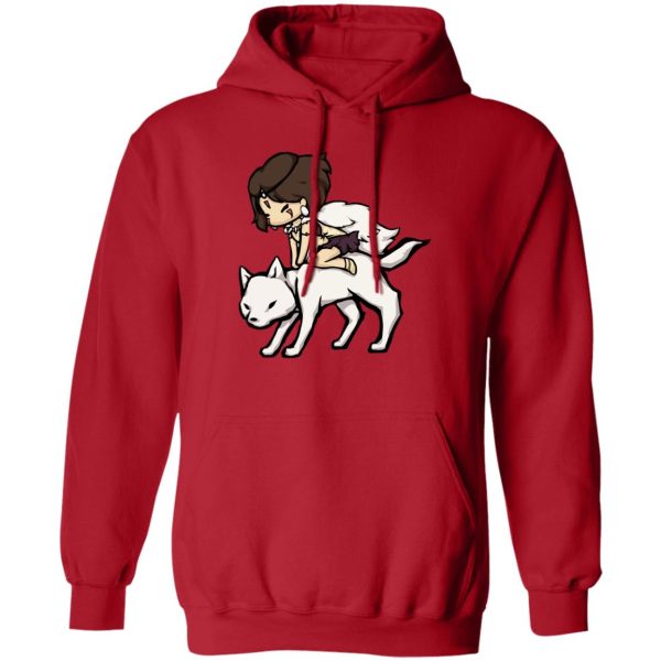 Princess Mononoke In Theaters - Princess Mononoke and the Wolf Chibi Hoodie-Apparel, Hoodie, princess mononoke, Princess Mononoke In Theaters