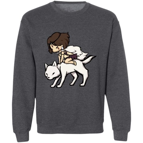 Studio Ghibli Films Princess Mononoke - Princess Mononoke and the Wolf Chibi Sweatshirt-Apparel, princess mononoke, Studio Ghibli Films Princess Mononoke, Sweatshirt