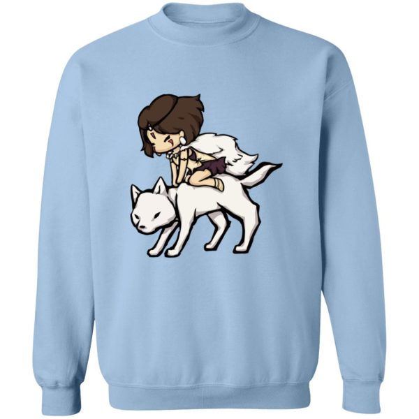 Studio Ghibli Films Princess Mononoke - Princess Mononoke and the Wolf Chibi Sweatshirt-Apparel, princess mononoke, Studio Ghibli Films Princess Mononoke, Sweatshirt