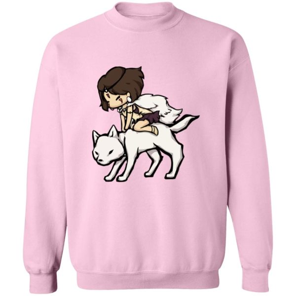 Studio Ghibli Films Princess Mononoke - Princess Mononoke and the Wolf Chibi Sweatshirt-Apparel, princess mononoke, Studio Ghibli Films Princess Mononoke, Sweatshirt