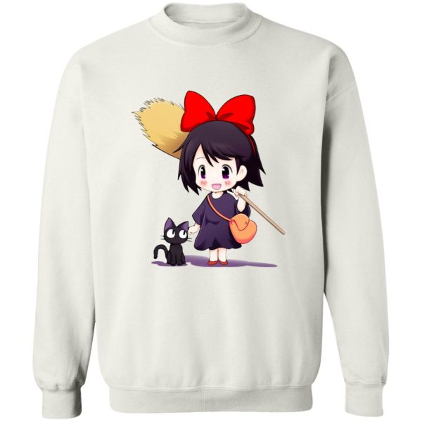 Kiki's Delivery Service Cat - Kiki’s Delivery Service Chibi Sweatshirt-Apparel, Kiki's Delivery Service, Kiki's Delivery Service Cat, Sweatshirt