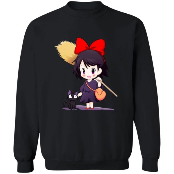 Kiki's Delivery Service Cat - Kiki’s Delivery Service Chibi Sweatshirt-Apparel, Kiki's Delivery Service, Kiki's Delivery Service Cat, Sweatshirt