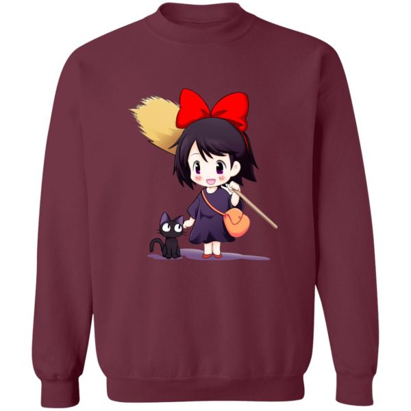 Kiki's Delivery Service Cat - Kiki’s Delivery Service Chibi Sweatshirt-Apparel, Kiki's Delivery Service, Kiki's Delivery Service Cat, Sweatshirt