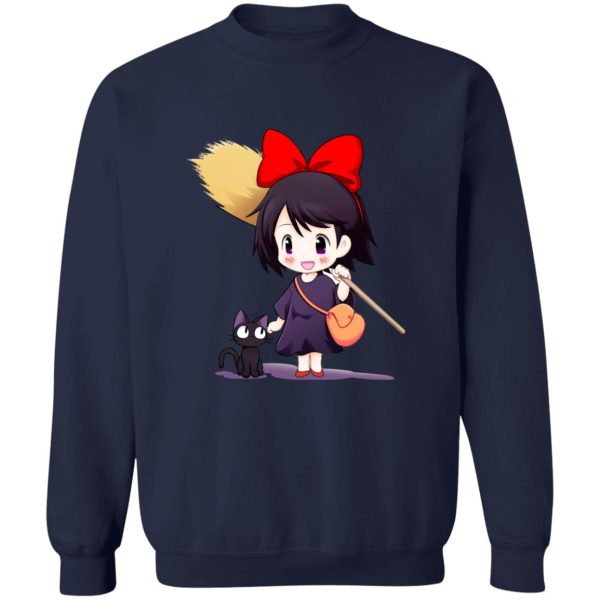 Kiki's Delivery Service Cat - Kiki’s Delivery Service Chibi Sweatshirt-Apparel, Kiki's Delivery Service, Kiki's Delivery Service Cat, Sweatshirt