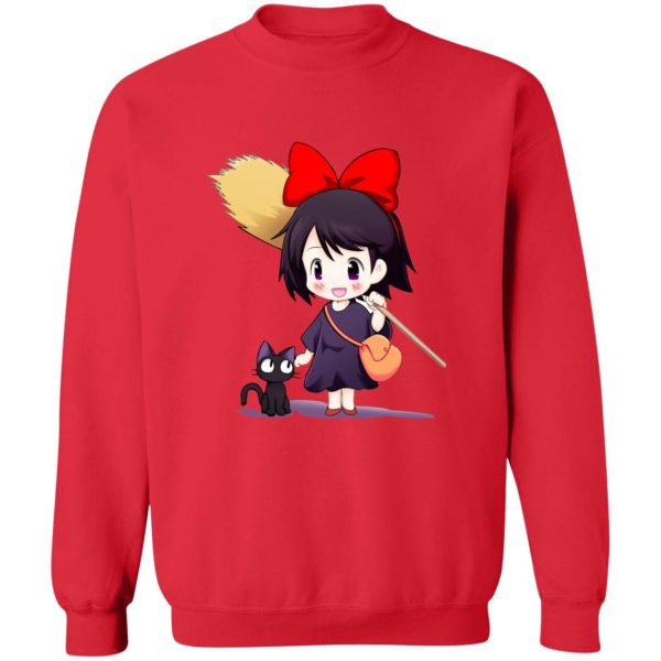 Kiki's Delivery Service Cat - Kiki’s Delivery Service Chibi Sweatshirt-Apparel, Kiki's Delivery Service, Kiki's Delivery Service Cat, Sweatshirt