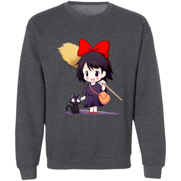 Kiki's Delivery Service Cat - Kiki’s Delivery Service Chibi Sweatshirt-Apparel, Kiki's Delivery Service, Kiki's Delivery Service Cat, Sweatshirt