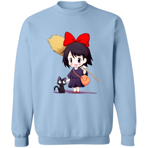 Kiki's Delivery Service Cat - Kiki’s Delivery Service Chibi Sweatshirt-Apparel, Kiki's Delivery Service, Kiki's Delivery Service Cat, Sweatshirt