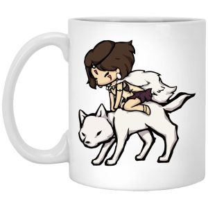 Princess Mononoke Tree Spirits - Princess Mononoke and the Wolf Chibi Mug-House Decor, Mug, princess mononoke, Princess Mononoke Tree Spirits