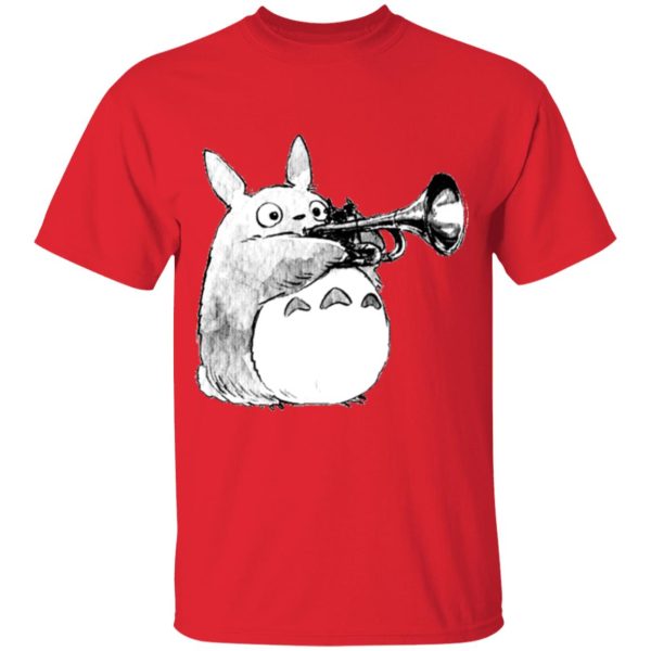 Totoro Umbrella - Totoro and the trumpet T Shirt for Kid-Totoro Umbrella