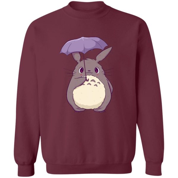 Totoro Cartoon Movie - Totoro and Umbrella Cute Sweatshirt-Apparel, My Neighbor Totoro, Sweatshirt, Totoro Cartoon Movie