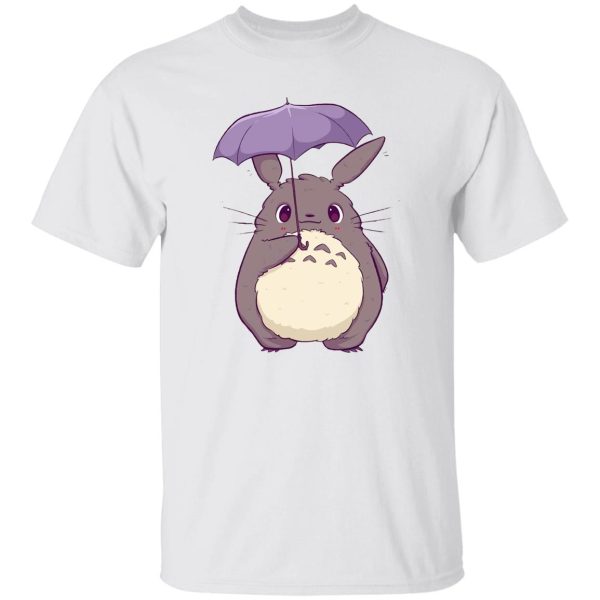 Totoro Anime - Totoro and Umbrella Cute T Shirt-Apparel, My Neighbor Totoro, Totoro Anime, Tshirt