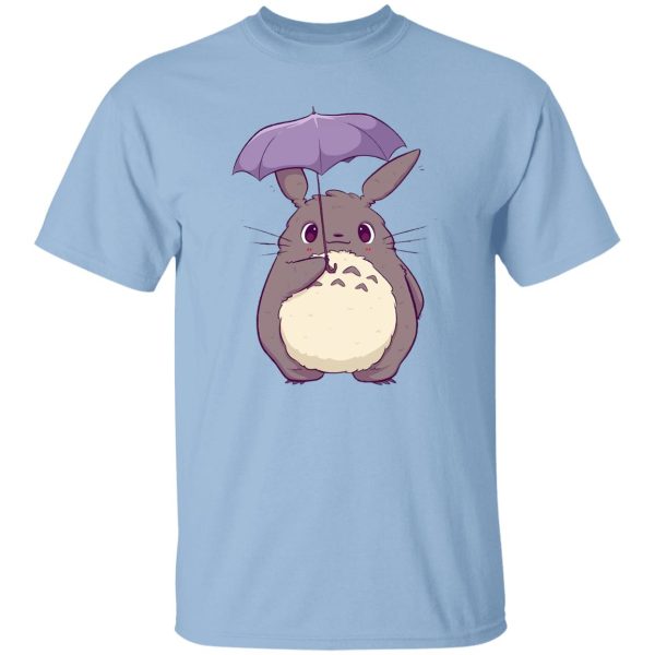 Totoro Anime - Totoro and Umbrella Cute T Shirt-Apparel, My Neighbor Totoro, Totoro Anime, Tshirt