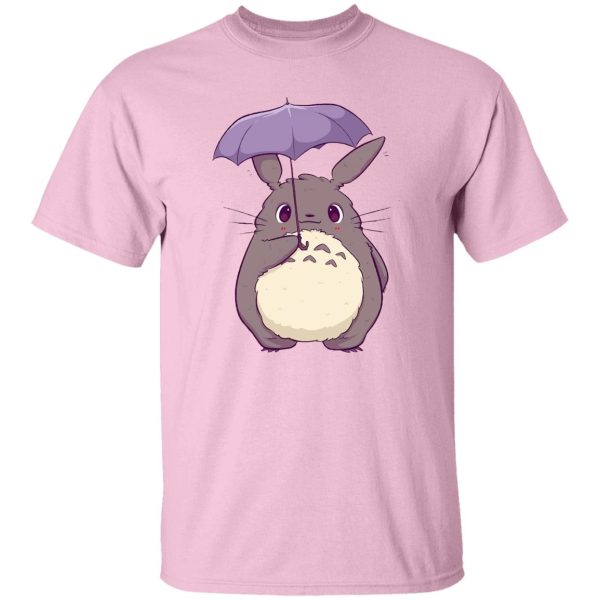 Totoro Anime - Totoro and Umbrella Cute T Shirt-Apparel, My Neighbor Totoro, Totoro Anime, Tshirt