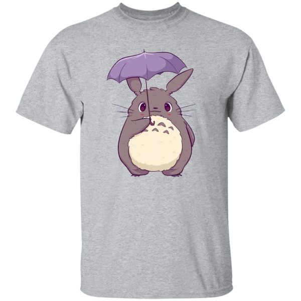 Totoro Anime - Totoro and Umbrella Cute T Shirt-Apparel, My Neighbor Totoro, Totoro Anime, Tshirt