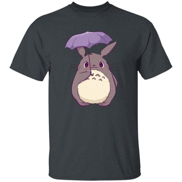 Totoro Anime - Totoro and Umbrella Cute T Shirt-Apparel, My Neighbor Totoro, Totoro Anime, Tshirt