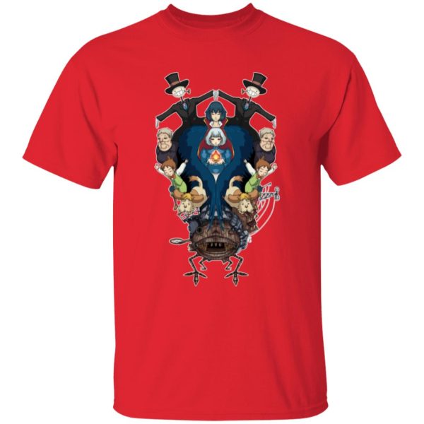 Howl's Moving Castle Fire - Howl’s Moving Castle Characters Mirror T Shirt for Kid-Howl's Moving Castle Fire