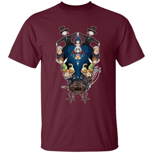 Howl's Moving Castle Fire - Howl’s Moving Castle Characters Mirror T Shirt for Kid-Howl's Moving Castle Fire