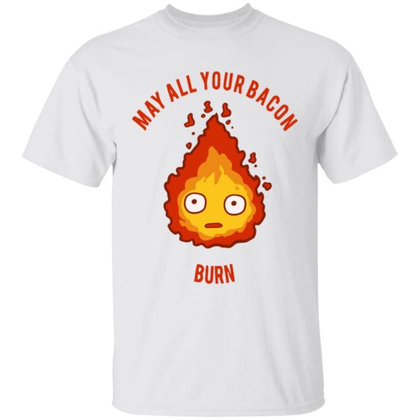 Howl's Moving Castle Merry Go Round Of Life Sheet Music - Calcifer: May All Your Bacon Burn T Shirt for Kid-Howl's Moving Castle Merry Go Round Of Life Sheet Music