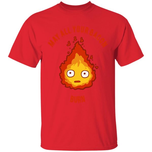 Howl's Moving Castle Merry Go Round Of Life Sheet Music - Calcifer: May All Your Bacon Burn T Shirt for Kid-Howl's Moving Castle Merry Go Round Of Life Sheet Music