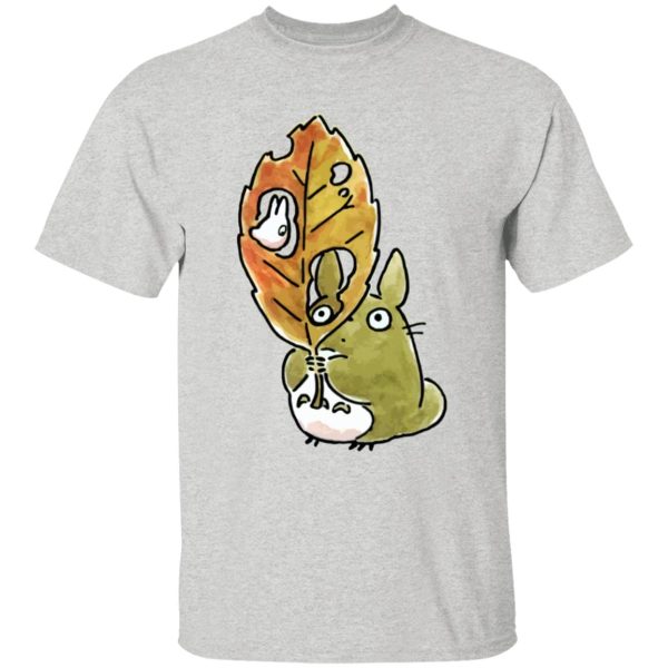 Totoro Cartoon Movie - Totoro and the Big Leaf Cute Drawing T Shirt for Kid-Totoro Cartoon Movie