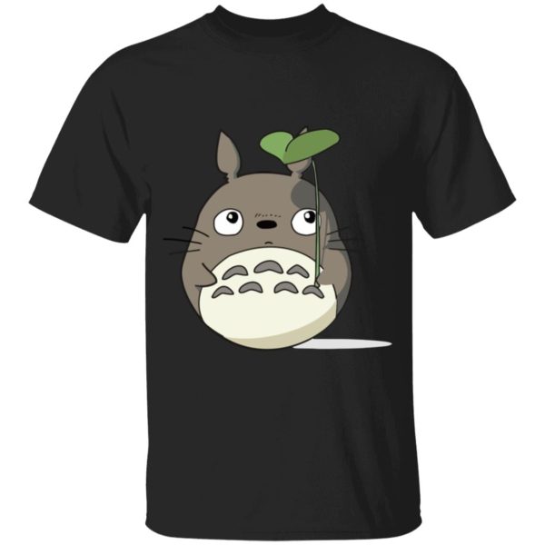 Totoro Anime - Totoro and the Leaf Umbrella T Shirt for Kid-Totoro Anime