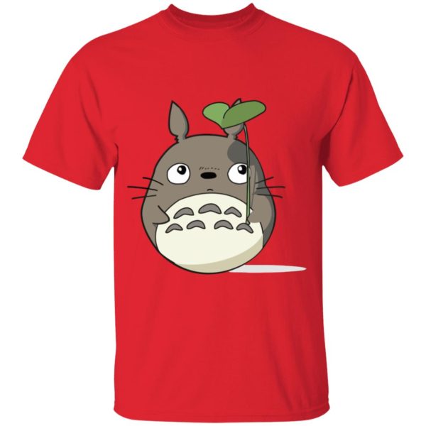 Totoro Anime - Totoro and the Leaf Umbrella T Shirt for Kid-Totoro Anime