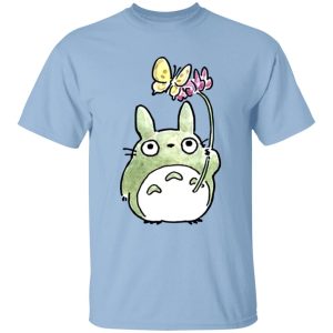 My Neighbor Totoro Satsuki - Totoro with Butterfly Cute Drawing T Shirt for Kid-My Neighbor Totoro Satsuki