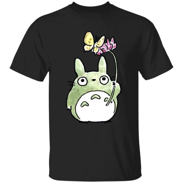 My Neighbor Totoro Satsuki - Totoro with Butterfly Cute Drawing T Shirt for Kid-My Neighbor Totoro Satsuki