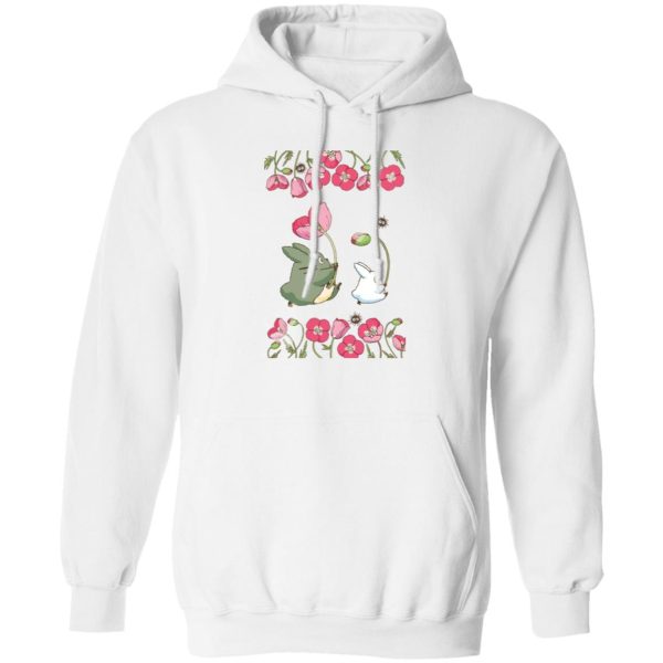 Chibi Totoro - The Mini Totoro and Flowers Hoodie-Apparel, Chibi Totoro, Hoodie, My Neighbor Totoro