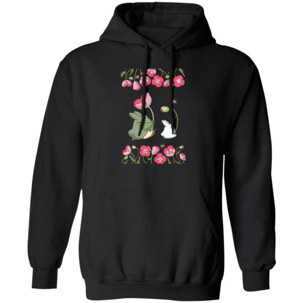 Chibi Totoro - The Mini Totoro and Flowers Hoodie-Apparel, Chibi Totoro, Hoodie, My Neighbor Totoro