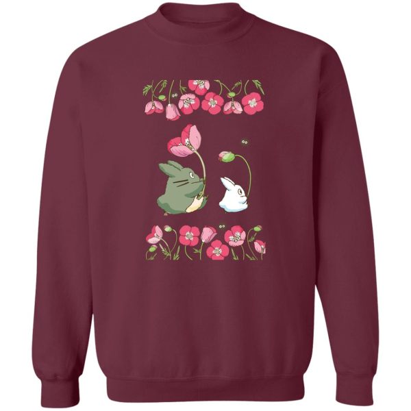 Characters From My Neighbor Totoro - The Mini Totoro and Flowers Sweatshirt-Apparel, Characters From My Neighbor Totoro, My Neighbor Totoro, Sweatshirt