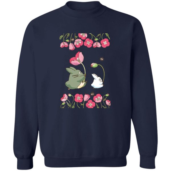 Characters From My Neighbor Totoro - The Mini Totoro and Flowers Sweatshirt-Apparel, Characters From My Neighbor Totoro, My Neighbor Totoro, Sweatshirt