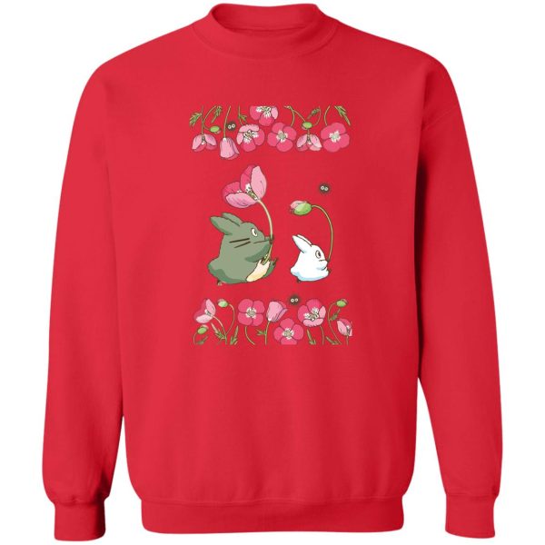 Characters From My Neighbor Totoro - The Mini Totoro and Flowers Sweatshirt-Apparel, Characters From My Neighbor Totoro, My Neighbor Totoro, Sweatshirt