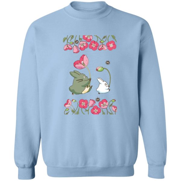 Characters From My Neighbor Totoro - The Mini Totoro and Flowers Sweatshirt-Apparel, Characters From My Neighbor Totoro, My Neighbor Totoro, Sweatshirt