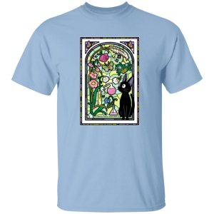 Kiki's Delivery Service Japanese - Jiji by the Stained Glass Window T Shirt-Apparel, Kiki's Delivery Service, Kiki's Delivery Service Japanese, Tshirt