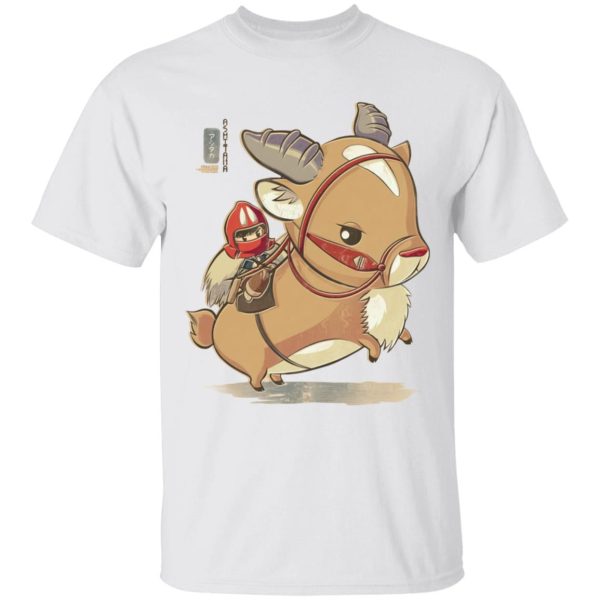 Princess Mononoke Characters - Princess Mononoke Ashitaka and Yakul Chibi T Shirt for Kid-Princess Mononoke Characters