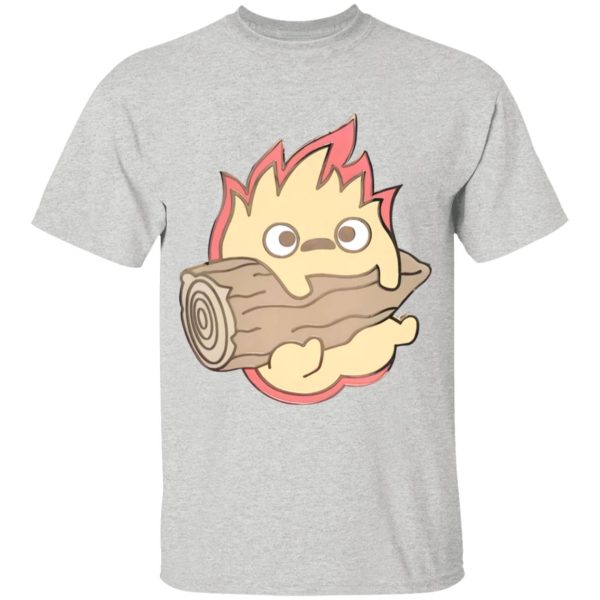 Characters Of Howl's Moving Castle - Howl’s Moving Castle – Calcifer Chibi T Shirt for Kid-Characters Of Howl's Moving Castle