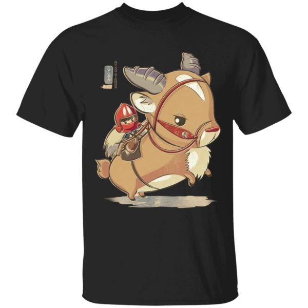 Princess Mononoke Characters - Princess Mononoke Ashitaka and Yakul Chibi T Shirt for Kid-Princess Mononoke Characters