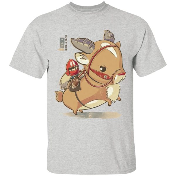 Princess Mononoke Characters - Princess Mononoke Ashitaka and Yakul Chibi T Shirt for Kid-Princess Mononoke Characters