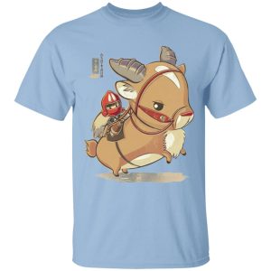 Princess Mononoke Characters - Princess Mononoke Ashitaka and Yakul Chibi T Shirt for Kid-Princess Mononoke Characters